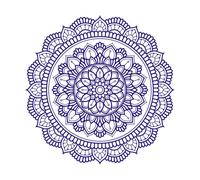 Mandalas ornamentales con una mezcla de motivos naturales adecuados Calcomanías de pared 67.2x67.2cm Decoración artística Azul oscuro