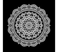 Mandalas ornamentales con una mezcla de motivos naturales adecuados Calcomanías de pared 67.2x67.2cm Incluye kit de película de transferencia Blanco