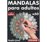 Mandalas para adultos: 60 motivos con fondo negro en formato A4 / de mandala simple a complejo con efecto antiestrés / libro para colorear con páginas ... para adultos -Volume 1 (Back in Black)