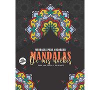MANDALAS PARA COLOREAR: Mandalas De Mis Noches: Colorear Relajacion | Maravillosas Mandalas con fondo negro |Colorear Mandalas anti estrés | Mándalas Adultos para colorear