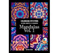 Mandalas Vol. 1 • Coloriage par Numéros • 60 Pixel Quests (Édition Noire): Libro de colorear Pixel Art para adultos: Mandalas con 24 colores vibrantes ... la atención plena y relajarse #duduquests