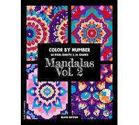 Mandalas Vol. 2 • Color by Number • 60 PIXEL QUESTS x 24 Shades (Black Edition): Coloring book for adults: Match each pixel to bring intricate ... mindfulness and a great gift idea #duduquests