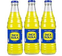 Mándalo Market Inca Kola Bebida Refrescante Original de Perú, Sabor Dulce Caramelo e Hierbaluisa, Carbonatada, 3 Botellas de Vidrio, 2500 ml