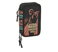 MANDALORIAN & GROGU - Estuche Escolar con 37 Útiles Incluidos, Estuche Infantil, Estuche Niño, Ideal para Niños de 5 a 14 Años, Cómodo y Versátil, Calidad y Resistencia, 12.5x5.5x19.5 cm