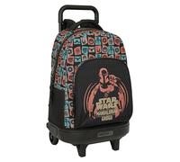 MANDALORIAN & GROGU - Mochila Grande con Ruedas, Compacta, Extraíble, Ideal para Niños de Diferentes Edades, Cómoda y Versátil, Calidad y Resistencia, 33x22x45 cm