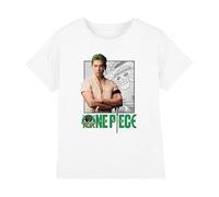 mandarin creative ltd Camiseta Zoro de una Pieza para niños, Color Blanco, 7-8 años, Blanco, 7-8 años