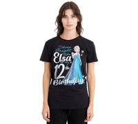 mandarin creative ltd Frozen Bright Like Elsa 12th Birthday Ladies T Shirt, Black Camiseta, Negro, XL para Mujer