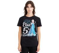 mandarin creative ltd Frozen Bright Like Elsa 5th Birthday Ladies T Shirt, Black Camiseta, Negro, XL para Mujer