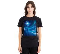 mandarin creative ltd Frozen Elsa's Magical Light Ladies T Shirt, Black Camiseta, Negro, XL para Mujer