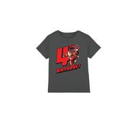 mandarin creative ltd Iron Man Birthday 4 Unisex Kids T Shirt Camiseta, Gris Oscuro, 3-4 años para Niños