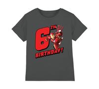 mandarin creative ltd Iron Man Birthday 6 Unisex Kids T Shirt Camiseta, Gris Oscuro, 5-6 años para Niños