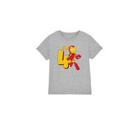 mandarin creative ltd Iron Man Cute Birthday 4 Unisex Kids T Shirt Camiseta, Gris, 7-8 años para Niños