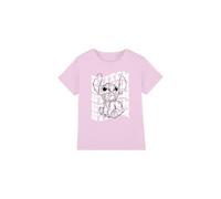 mandarin creative ltd Lilo & Stitch Sketch Name Repeat Girls T Shirt Camiseta, Rosa, 12-13 años para Niñas