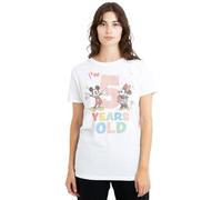 mandarin creative ltd Mickey and Minnie Mouse I'm 5 Years Old Birthday Ladies T Shirt, White Camiseta, Blanco, XL para Mujer