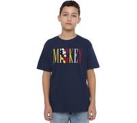 mandarin creative ltd Mickey Mouse Multicolor Name Unisex Kids T Shirt Camiseta, Azul Marino, 9-10 años para Niños