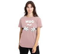 mandarin creative ltd Mickey Mouse Hug Me Valentine's Day Ladies T Shirt, Pink Camiseta, Rosa, L para Mujer