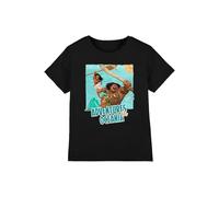 Disney Maui Moana Aventures in Oceania Girls T Shirt Camiseta, Negro, 3-4 años para Niñas