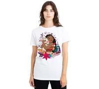mandarin creative ltd Moana Pua Hei Love Ladies T Shirt, White Camiseta, Blanco, S para Mujer