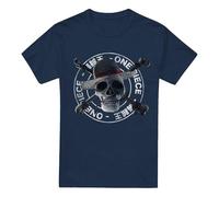 mandarin creative ltd One Piece Skull & Cross Bones Stamp T Shirt Camiseta, Azul Marino, M Unisex Adulto