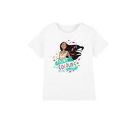 mandarin creative ltd Pocahontas Colours of The Wind Girls T Shirt Camiseta, Blanco, 7-8 años para Niñas