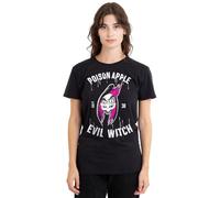 mandarin creative ltd Snow White Poison Apple, Evil Witch EST. 1938 Ladies T Shirt, Black Camiseta, Negro, S para Mujer