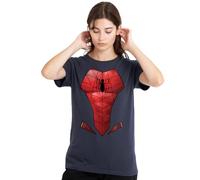 mandarin creative ltd Spiderman Costume Ladies T Shirt, Deep Navy Camiseta, Azul Oscuro, S Mujeres