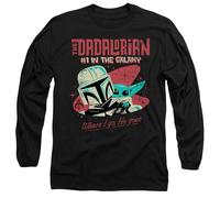 mandarin creative ltd Star Wars #1 Dad Retro Dadalorian Where I Go Long Sleeve T Shirt, Black Camiseta, Negro, XXL Unisex Adulto