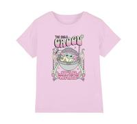 mandarin creative ltd Star Wars Hippie Grogu Girls T Shirt, Rosa, 9-10 Años Chica, Rosa, 9-10 Años