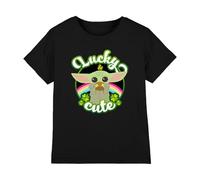 mandarin creative ltd Star Wars St Patrick's Day Grogu Lucky Cute Unisex Kids T Shirt Camiseta, Negro, 3-4 años para Niños