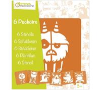 MANDARINE AVENUE - Pack de 6 Stencils Infantiles - Tema: Monstruos - Dimensiones stencil: 15x15cm - Pasatiempos creativos, decoración DIY - PO011C