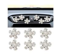 Mandark 6 clips de ventilación de coche con diseño de margaritas brillantes, clip de salida de ambientador de vehículo con diamantes de imitación de cristal, bonito clip de aire acondicionado para