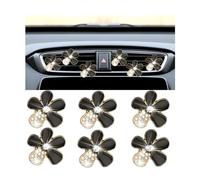 Mandark 6 clips de ventilación de coche con diseño de margaritas brillantes, clip de salida de ambientador de vehículo con diamantes de imitación de cristal, bonito clip de aire acondicionado para