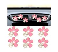 Mandark 6 clips de ventilación de coche con diseño de margaritas brillantes, clip de salida de ambientador de vehículo con diamantes de imitación de cristal, bonito clip de aire acondicionado para