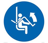 Mandatory: señal de seguridad abierta de elevación de silla - 400 x 400 mm - S40
