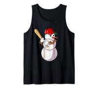 Mande De Nieve De Béisbol De Invierno Con Un Bate De Béisbol Camiseta sin Mangas