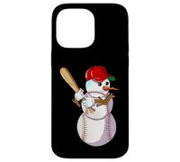 Mande De Nieve De Béisbol De Invierno Con Un Bate De Béisbol Carcasa para iPhone 14 Pro Max
