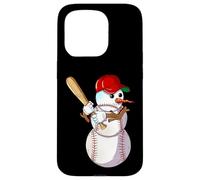 Mande De Nieve De Béisbol De Invierno Con Un Bate De Béisbol Carcasa para iPhone 15 Pro