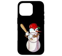Mande De Nieve De Béisbol De Invierno Con Un Bate De Béisbol Carcasa para iPhone 16 Pro