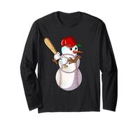Mande De Nieve De Béisbol De Invierno Con Un Bate De Béisbol Manga Larga
