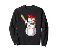 Mande De Nieve De Béisbol De Invierno Con Un Bate De Béisbol Sudadera