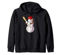 Mande De Nieve De Béisbol De Invierno Con Un Bate De Béisbol Sudadera con Capucha