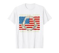 Mandíbula de Gran tiburón Blanco Camiseta gráfica económica, Hombre, Blanco, XL