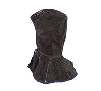 Mandil soldador, Capucha de soldadura profesional Capa de soldadura de cuero Retardante de llama for el casco de soldador, chal de mascarilla facial(Brown)