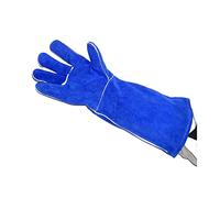 Mandil soldador, Guantes de soldadura de 45 cm de 45 cm de longitud de calor calefacción de cuero retardante de cuero de cuero de trabajo de trabajo de corte