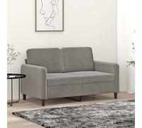Mandloder Sofá de 2 plazas de terciopelo suave, color gris claro, 120 cm de ancho, resistente estructura de madera contrachapada de metal, para salón, acogedores y modernos, cómodo acolchado