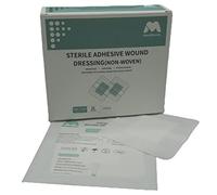 MandMcares Apósito estéril de gasa con bordes de 4 x 4 pulgadas, bolsas empaquetadas individualmente, cuidado de apósito de heridas con adhesivo, bordes transpirables, altamente absorbente, sin látex