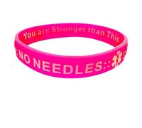 MandMcares No BP Needles IV Stick Medical Alert This Arm - Pulsera de silicona para diálisis, quimioterapia, linfedema (rosa, grande, 8.66 pulgadas)