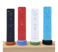 Mando a distancia de repuesto con movimiento integrado y Nunchuck compatible con Wii y Wii U con joystick de gamepad y funda de silicona y correa de muñeca (rojo)
