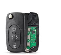 Mando a distancia para coche compatible con Audi A3 A4 A6 A8 B5 TT RS4 Quattro modelos antiguos 433 MHz ID48 chip plegable HU66 hoja 4D0837231A (color: 3 BNT 4D0837231A)