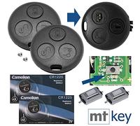 Mando a Distancia para el Coche 2X Carcasa + 2 microbotón + 2X Pila CR1225 + 2X Tornillo Adecuado para Smart 450 1998-2007